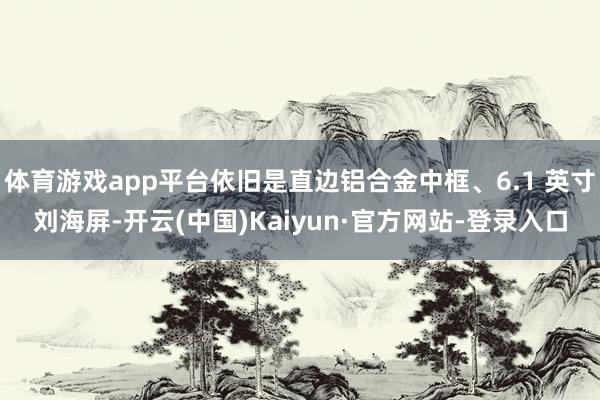 体育游戏app平台依旧是直边铝合金中框、6.1 英寸刘海屏-开云(中国)Kaiyun·官方网站-登录入口