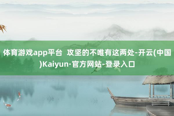 体育游戏app平台 攻坚的不唯有这两处-开云(中国)Kaiyun·官方网站-登录入口