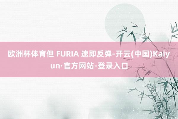 欧洲杯体育但 FURIA 速即反弹-开云(中国)Kaiyun·官方网站-登录入口
