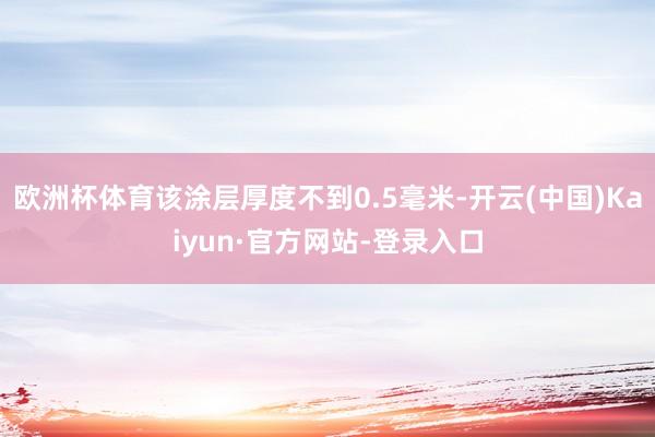 欧洲杯体育该涂层厚度不到0.5毫米-开云(中国)Kaiyun·官方网站-登录入口
