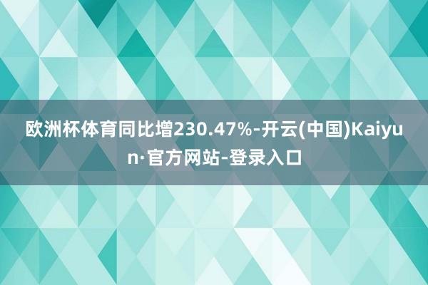 欧洲杯体育同比增230.47%-开云(中国)Kaiyun·官方网站-登录入口